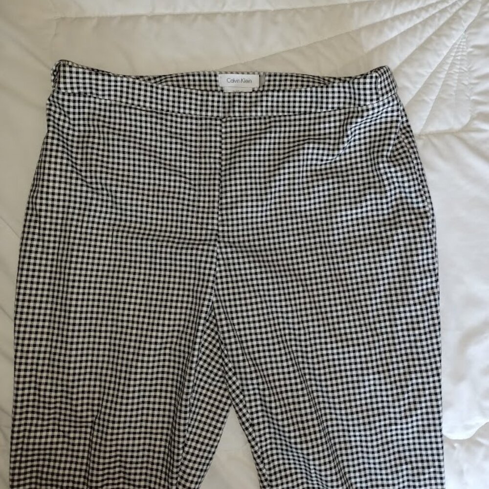 Calvin Klein Black and White Gingham Trousers